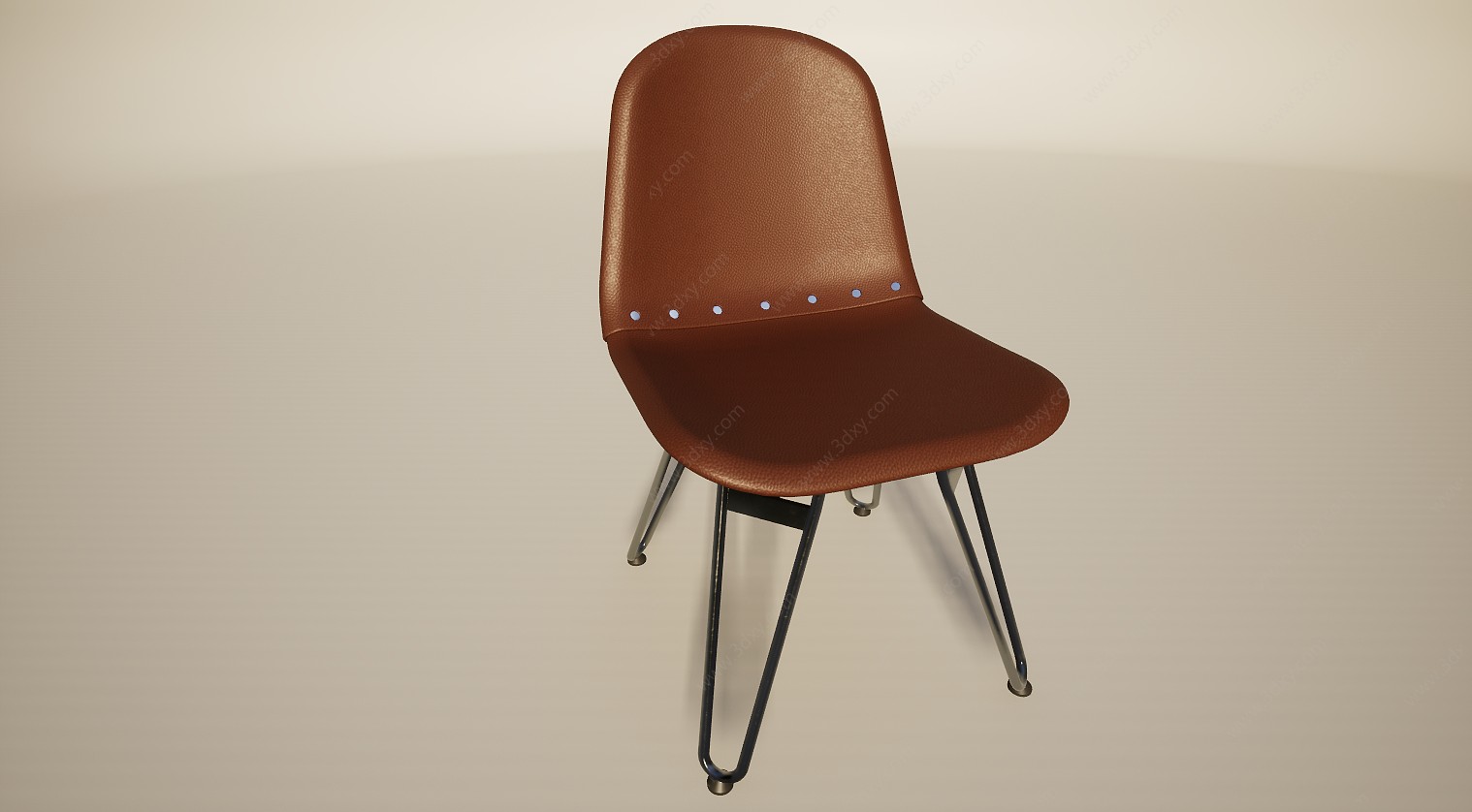简欧皮质休闲餐椅3D模型