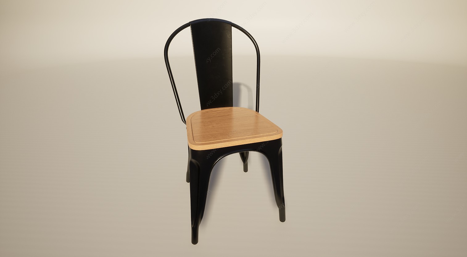 复古铁艺餐椅3D模型