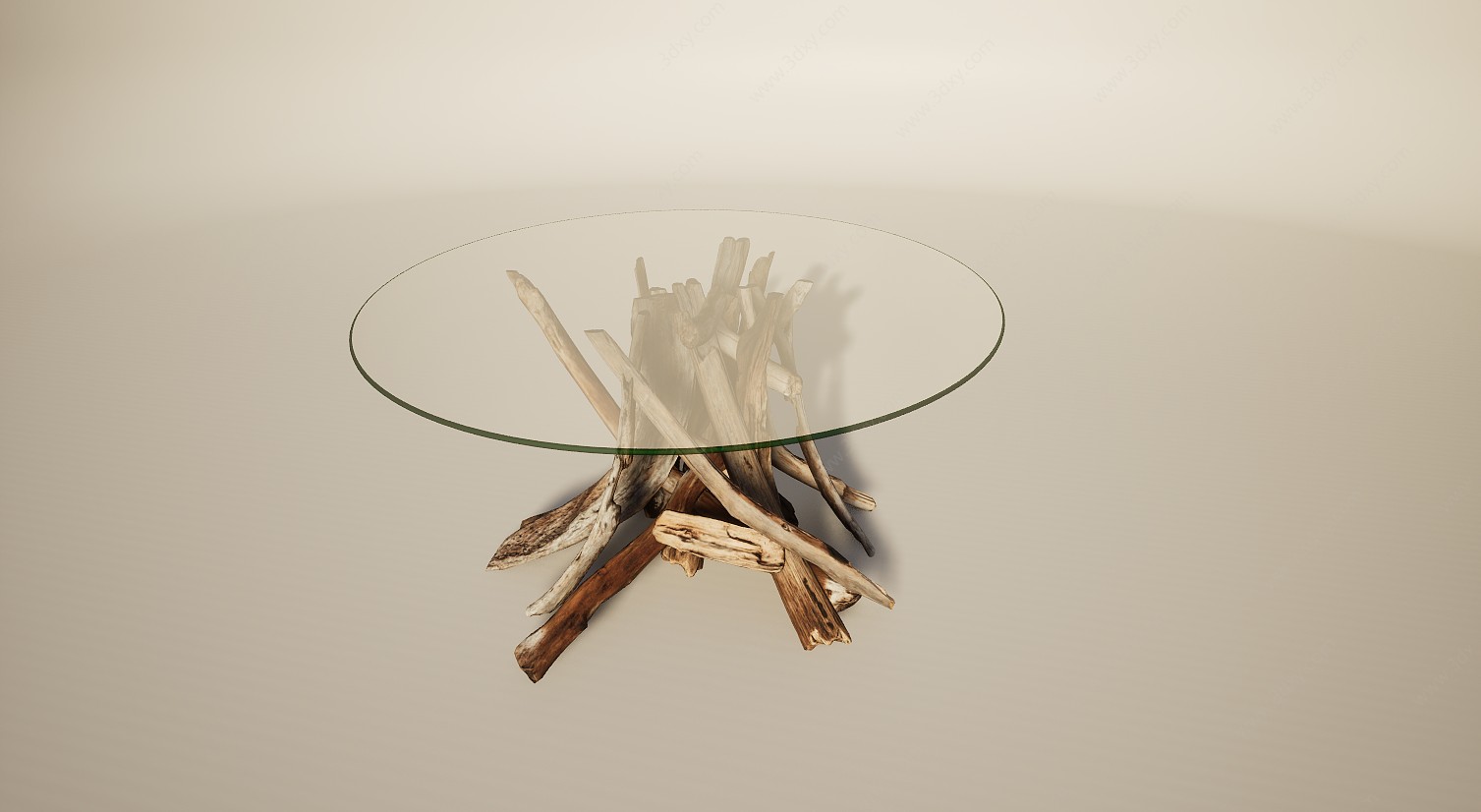 透明玻璃创意造型茶几桌3D模型