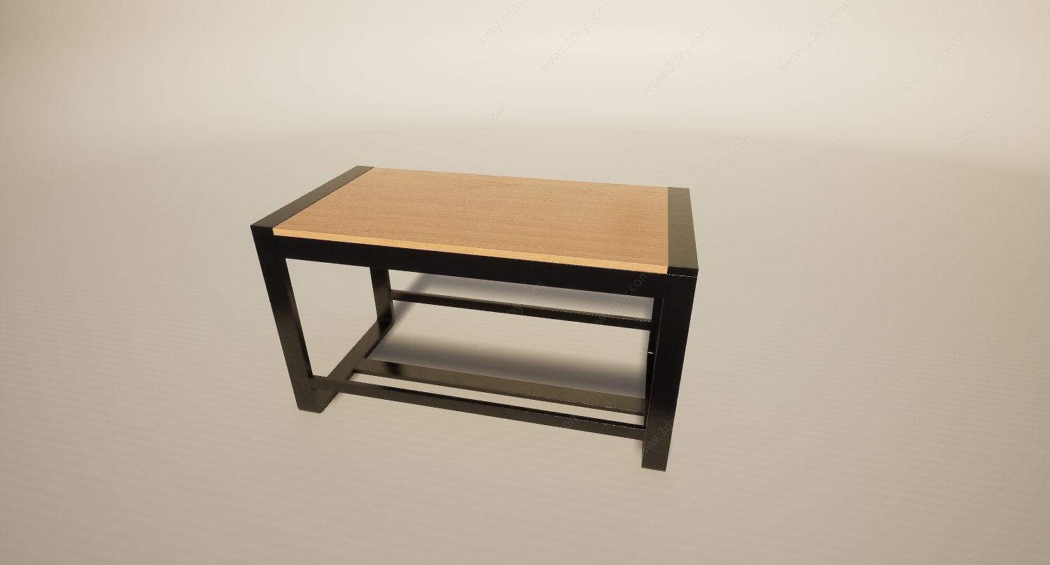 简约铁艺方凳换鞋凳3D模型