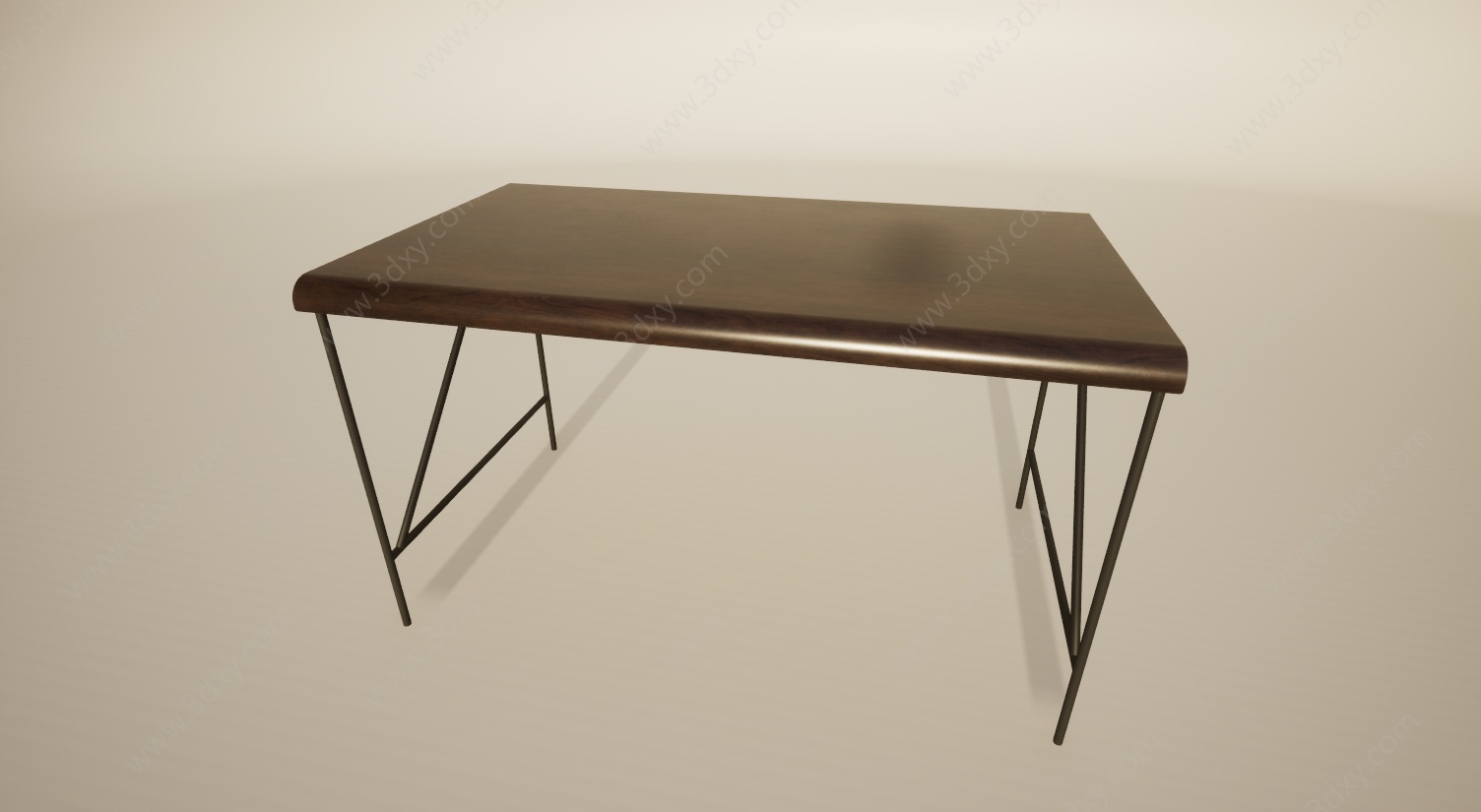 简约铁艺餐桌办公桌3D模型