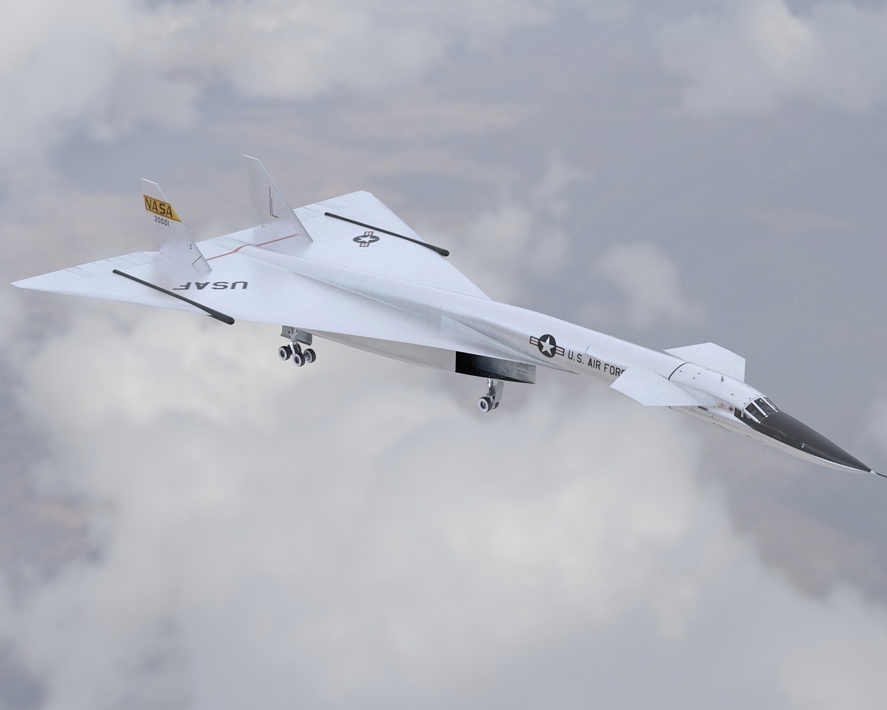 高空高速战略轰炸机低配版3D模型
