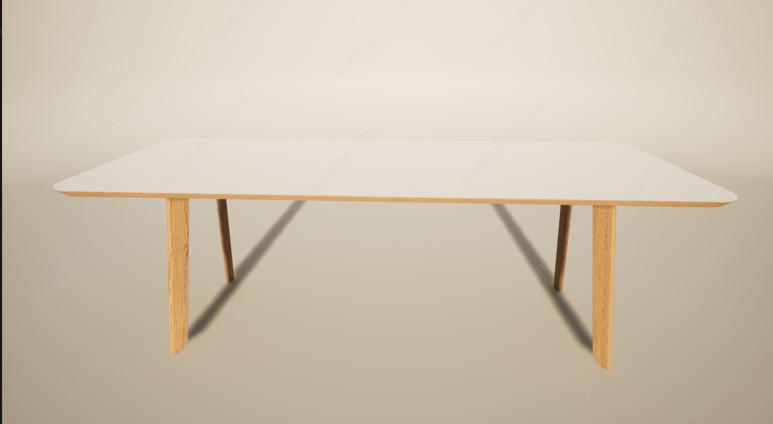 北欧简约白色休闲餐桌3D模型