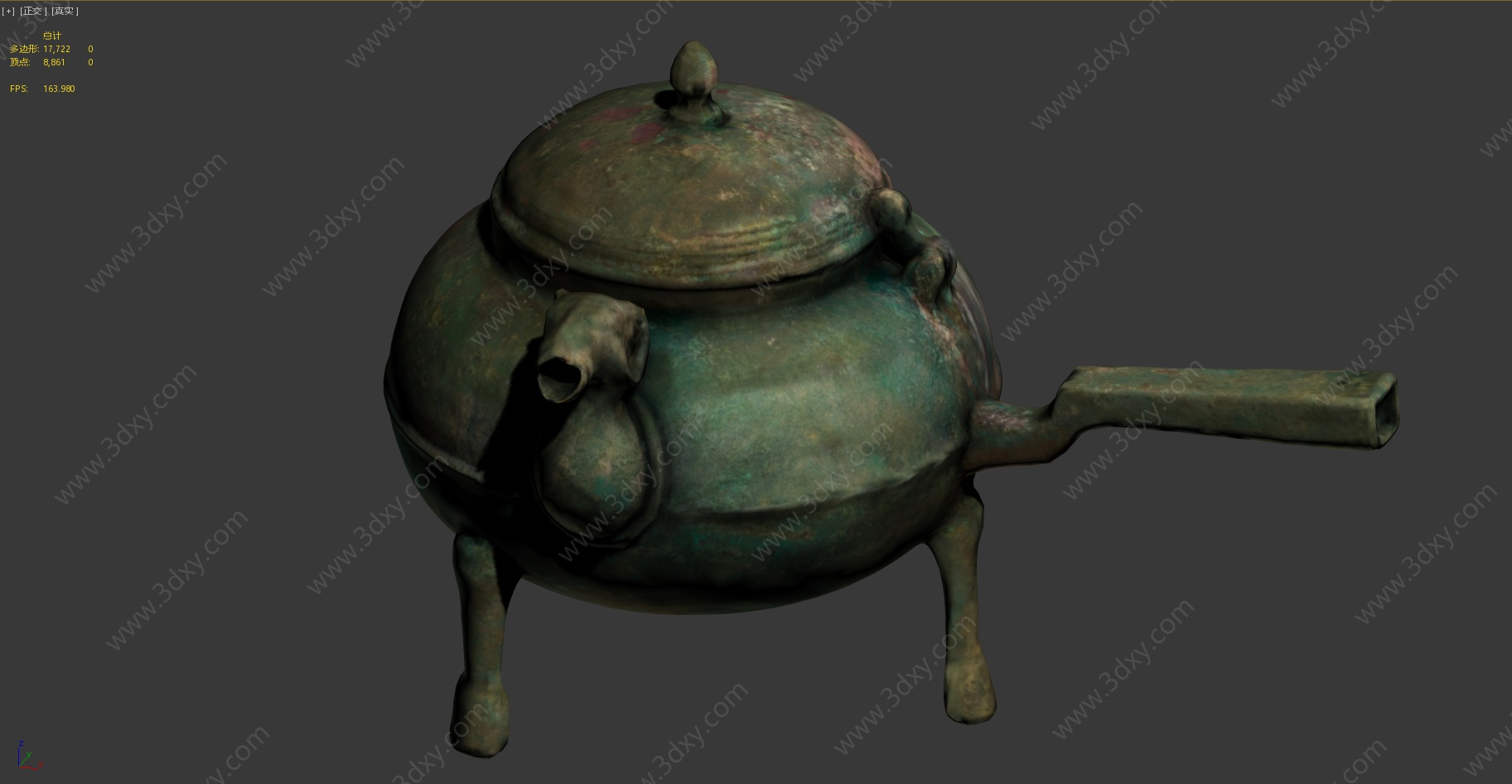 古代青铜器茶壶3D模型