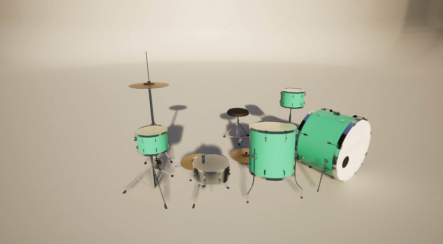 音乐设备乐器架子鼓爵士3D模型