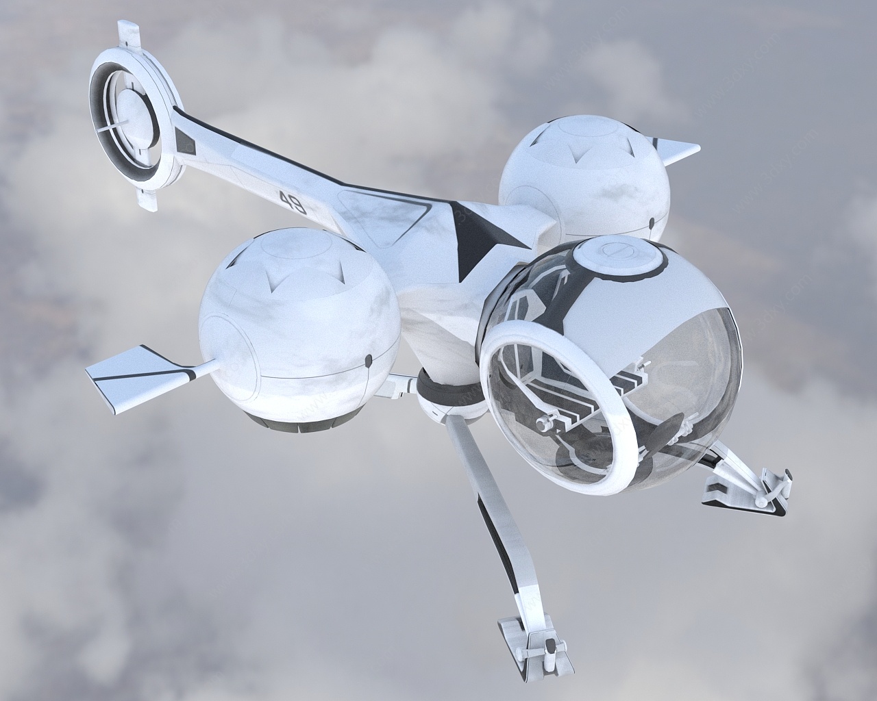 泡泡船大气层太空飞行器3D模型