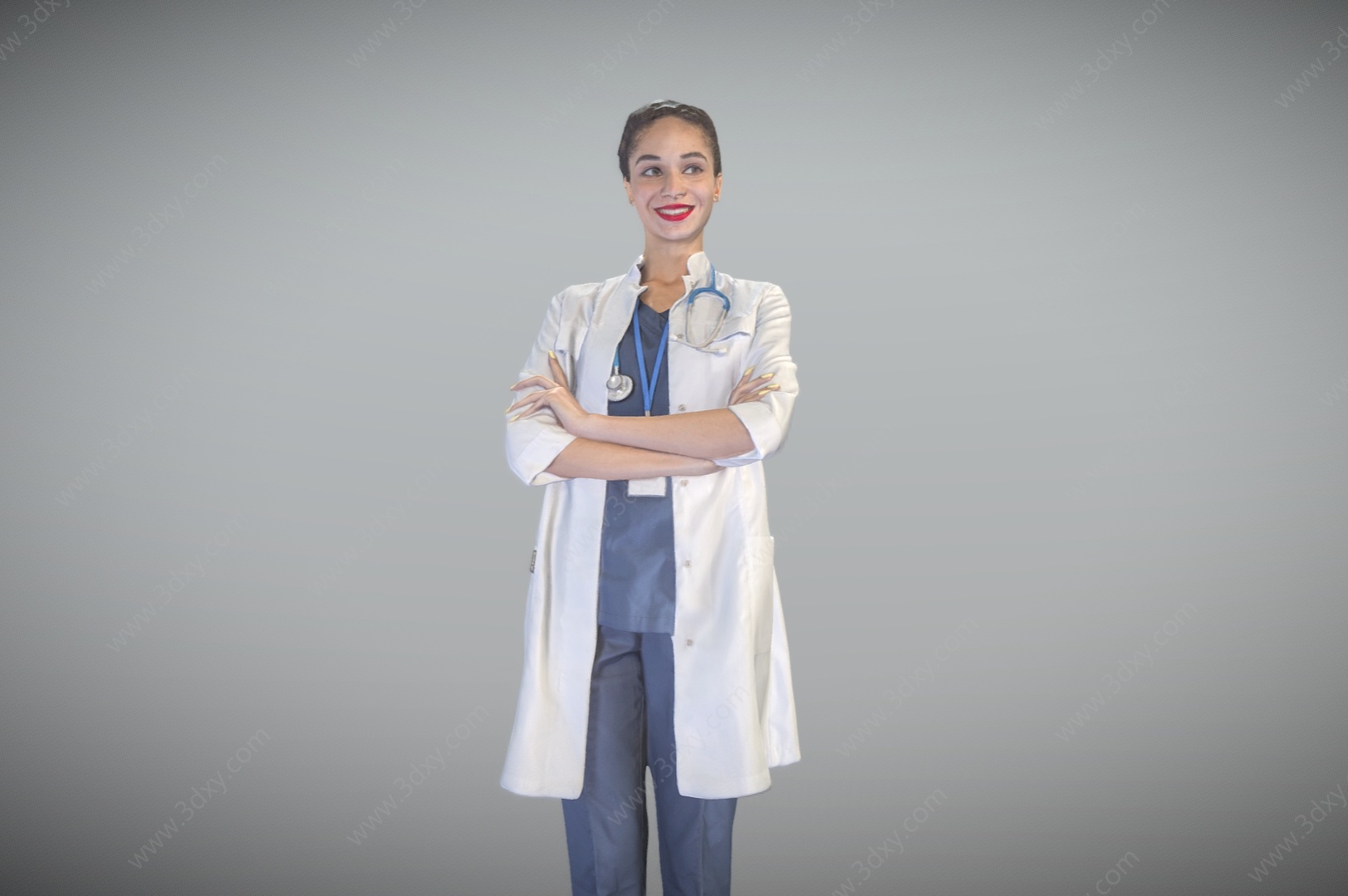 医护女性女医生站姿女人3D模型