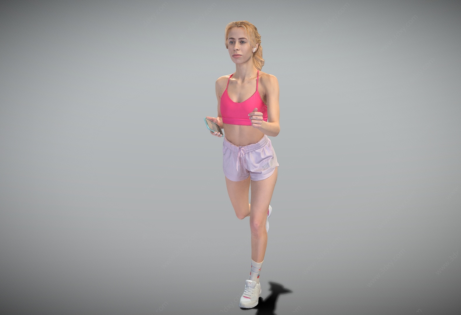 运动美女跑步女性美丽女人3D模型
