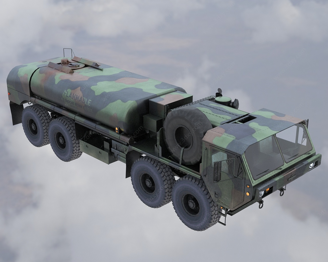重型扩大机动性战术卡车3D模型