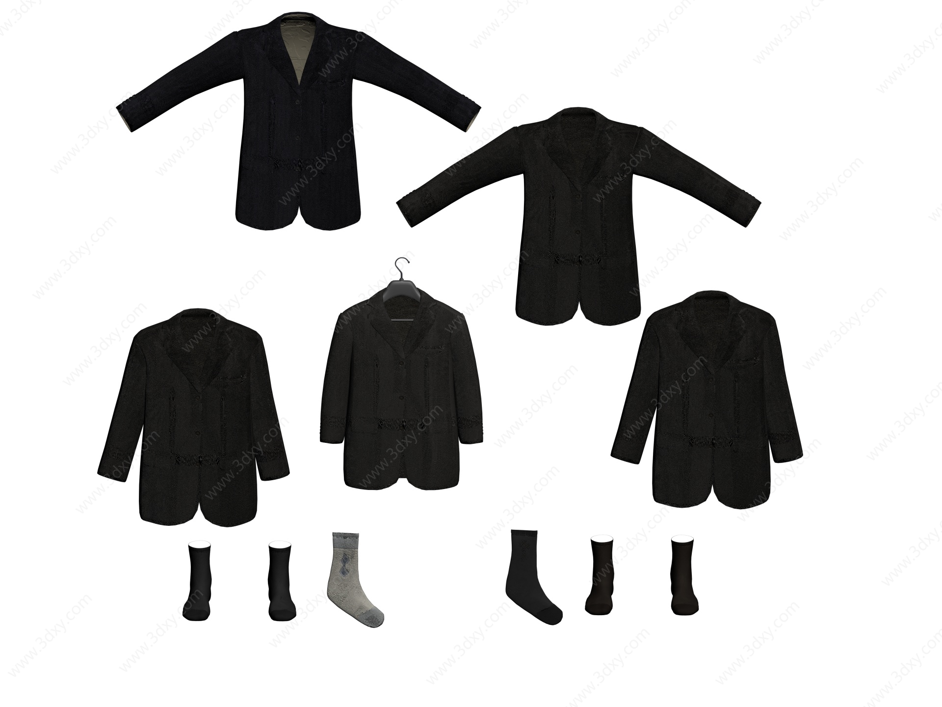 服装服饰黑色西装3D模型
