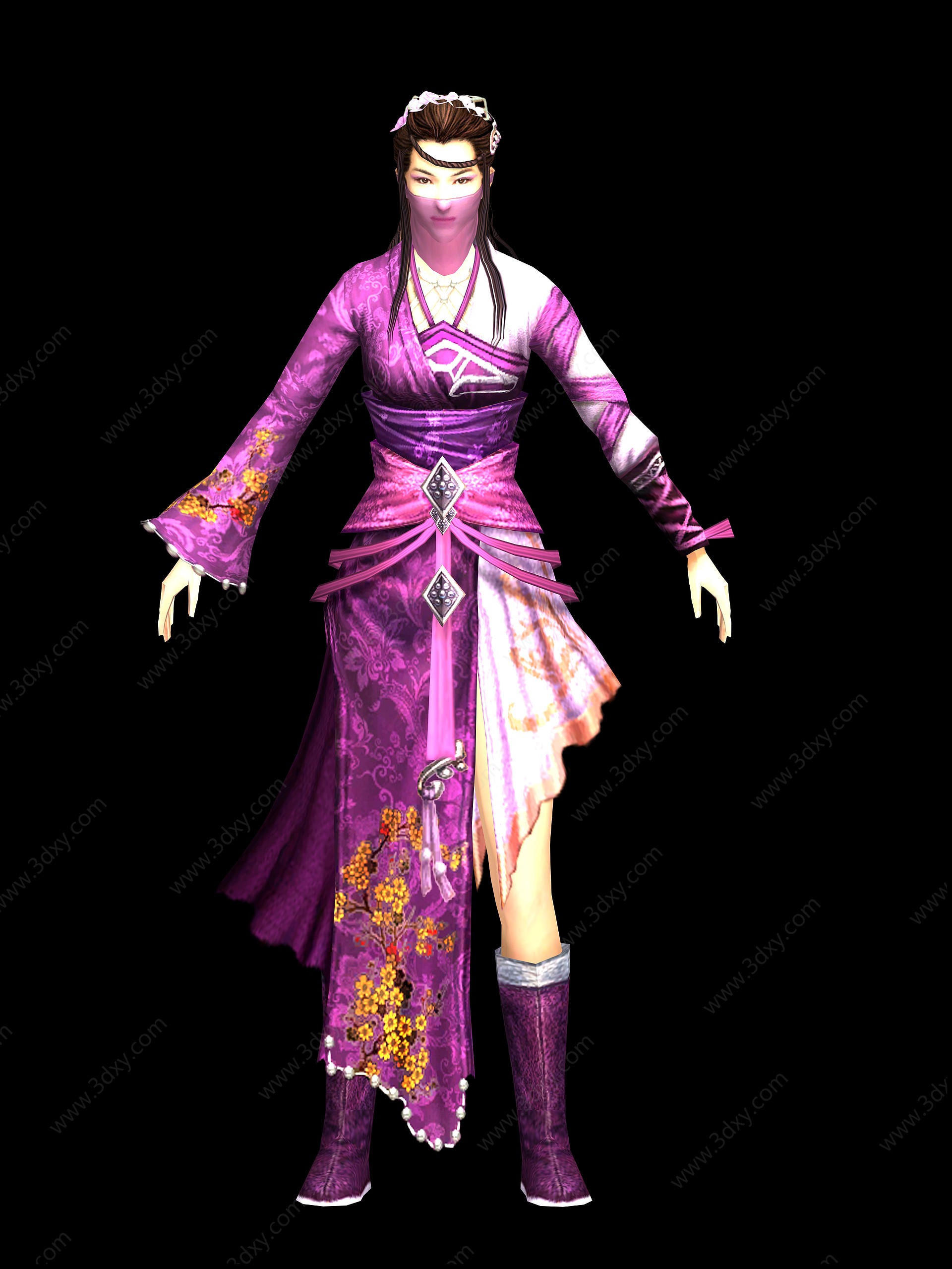 武侠游戏女士角色人物3D模型