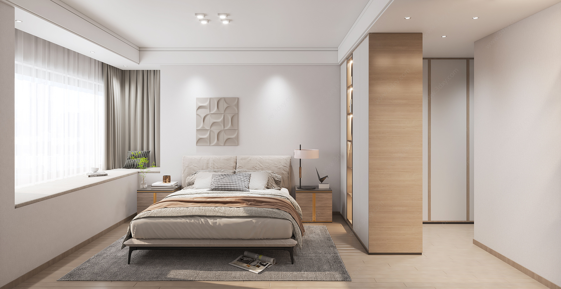 现代风家居卧室3D模型