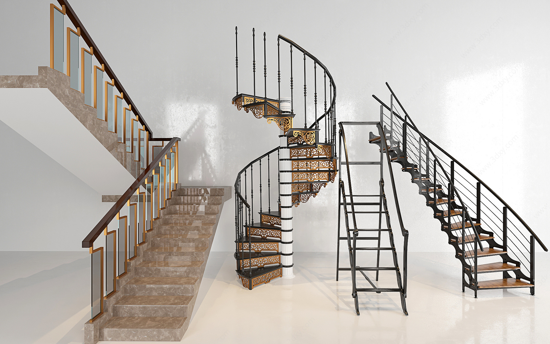 铁艺楼梯组合3D模型