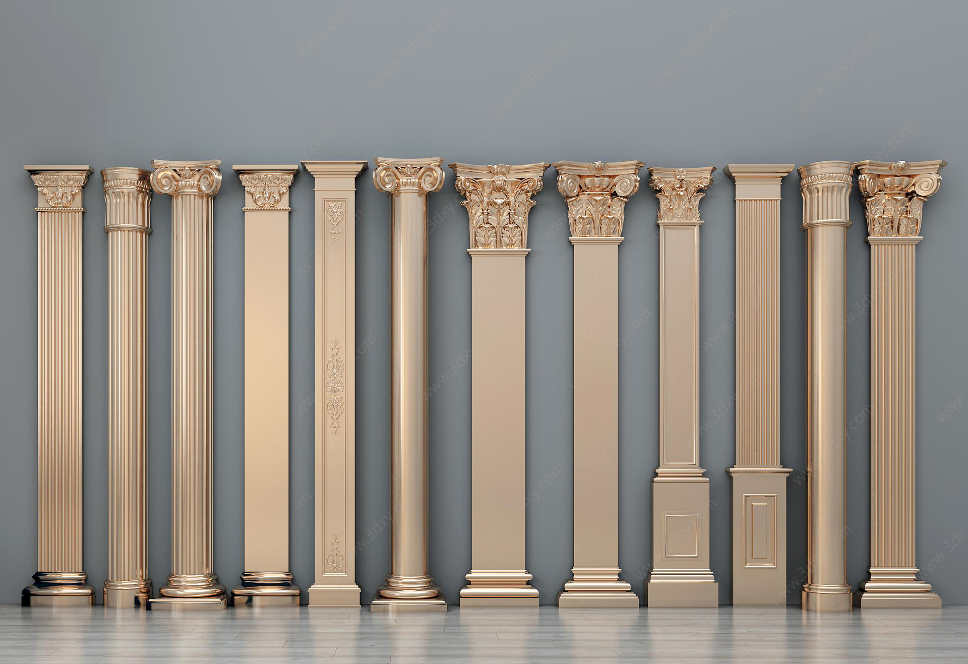 欧式罗马柱柱子3D模型