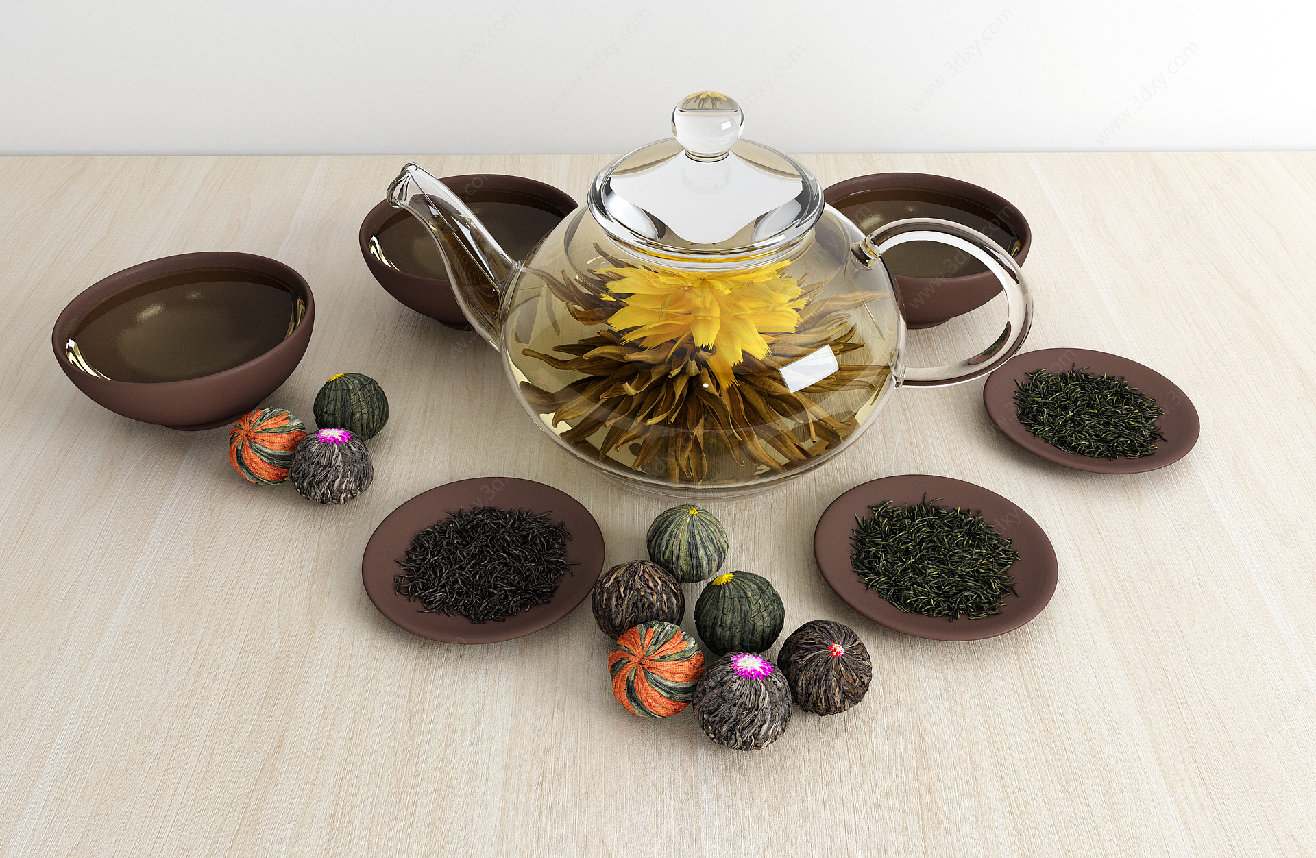 茶具茶壶茶叶3D模型
