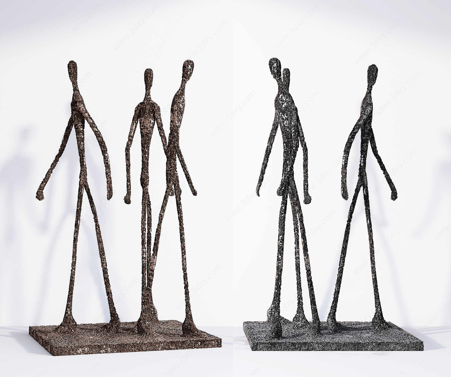 现代抽象人物雕塑摆件饰品3D模型