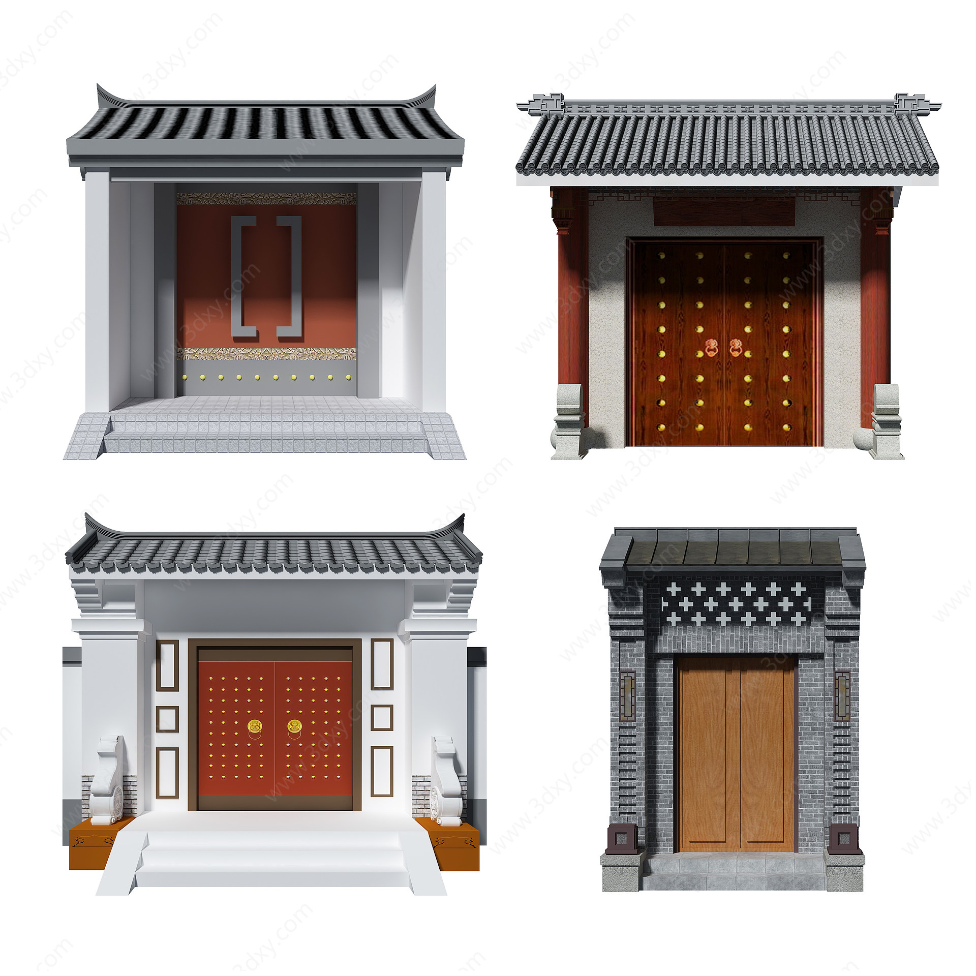 中式古建门头大门3D模型