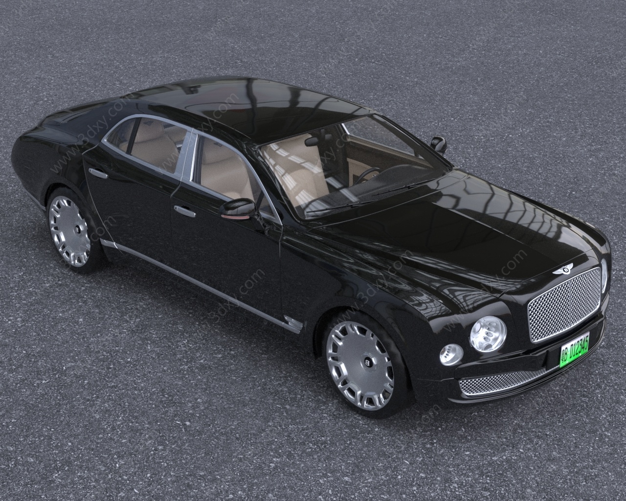 宾利慕尚汽车低配版3D模型