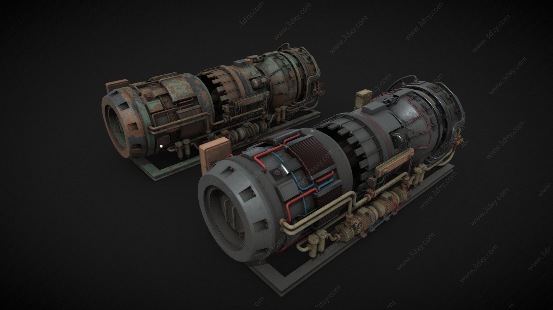 工业器械发动机引擎3D模型