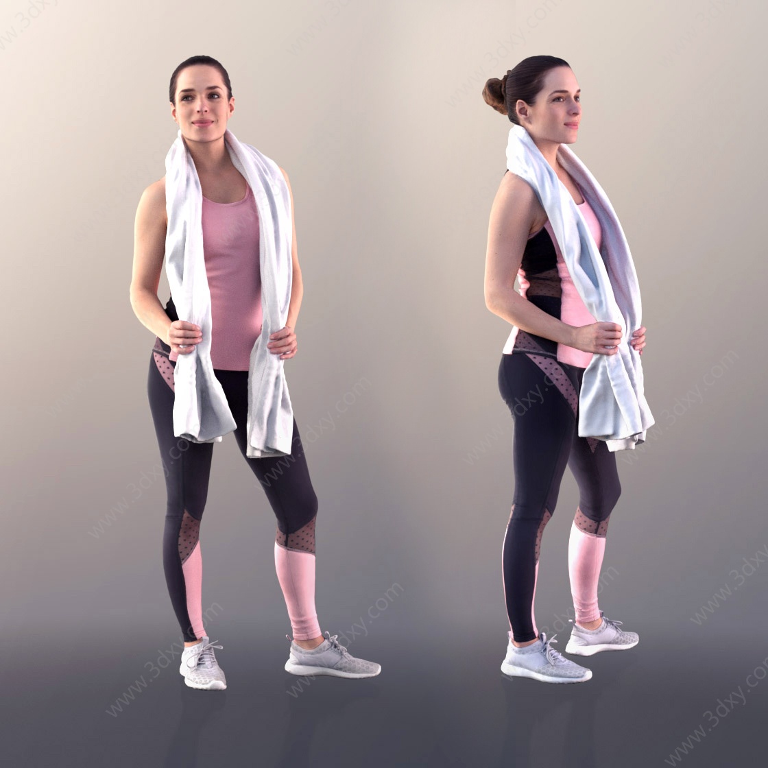 健身运动女性3D模型