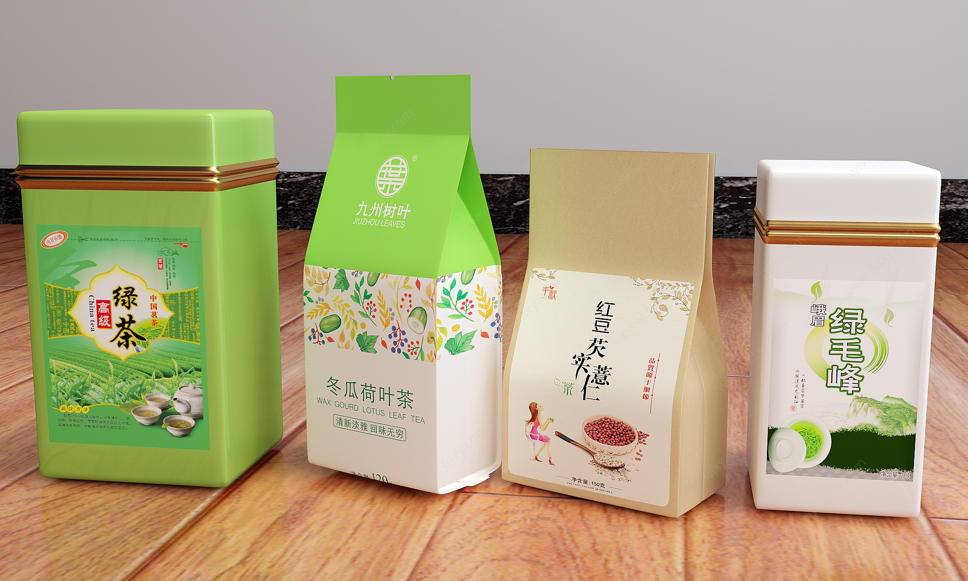 茶叶盒薏米茶3D模型