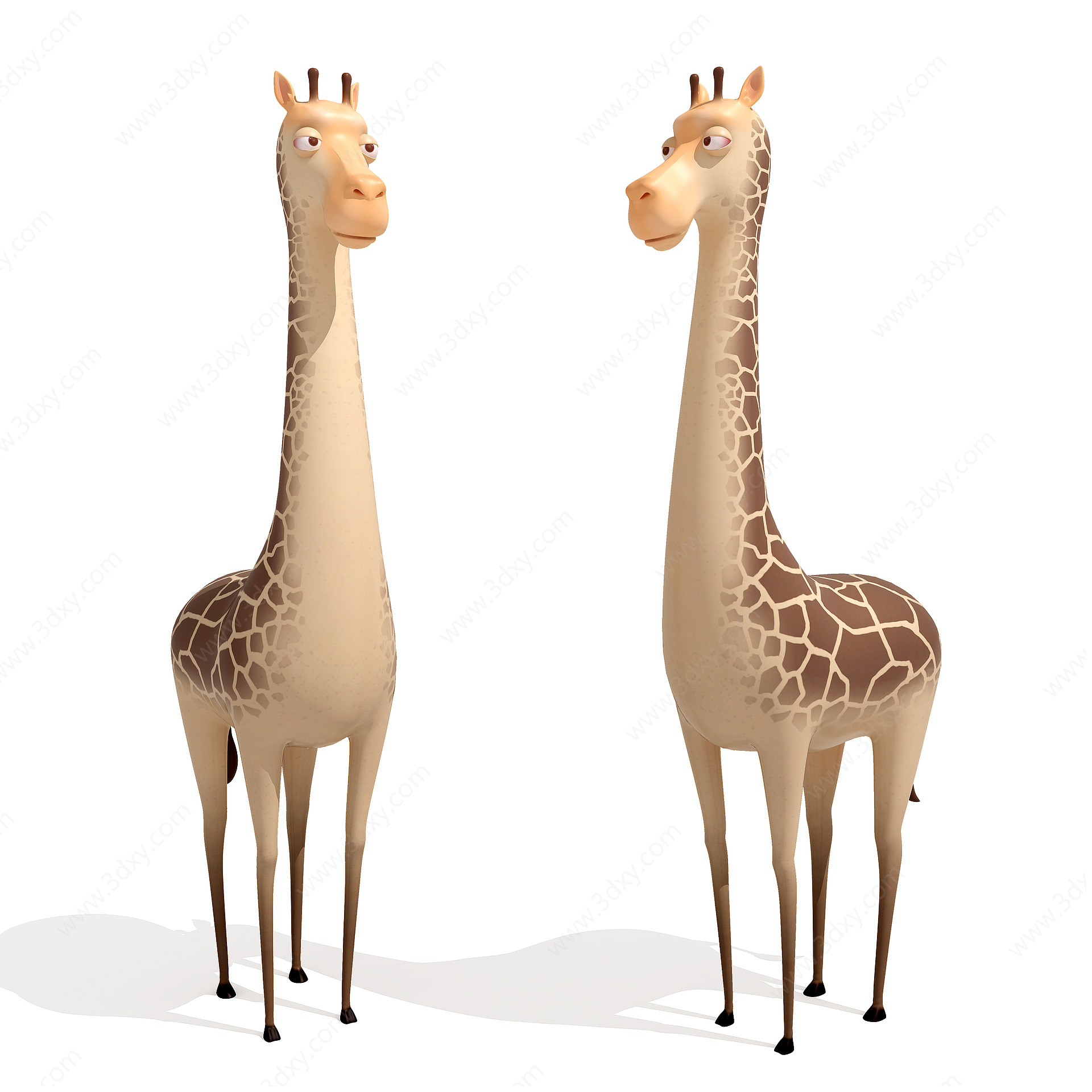 卡通长颈鹿3D模型