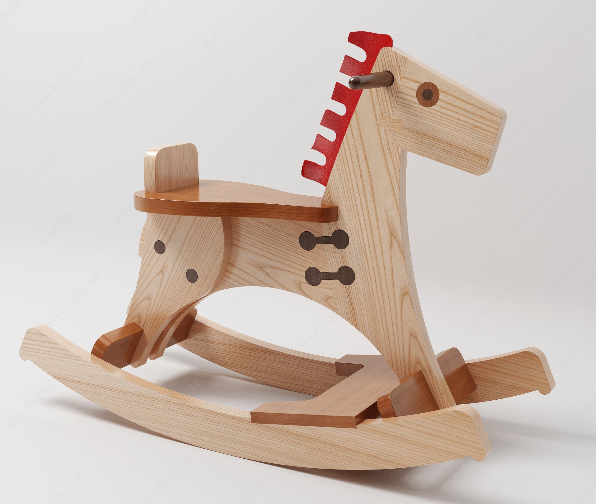 儿童木质玩具木马3D模型