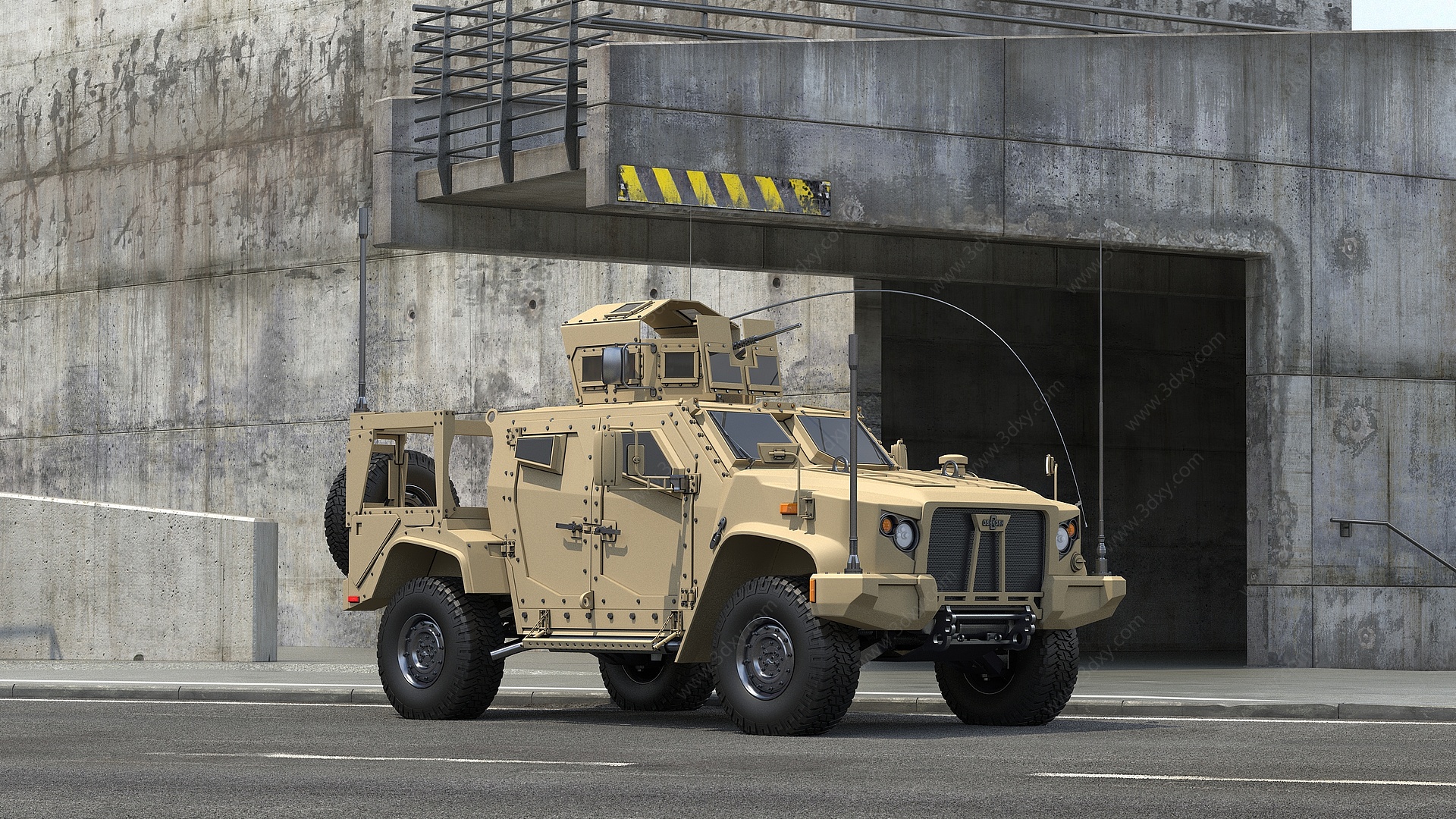 美国军车越野车3D模型