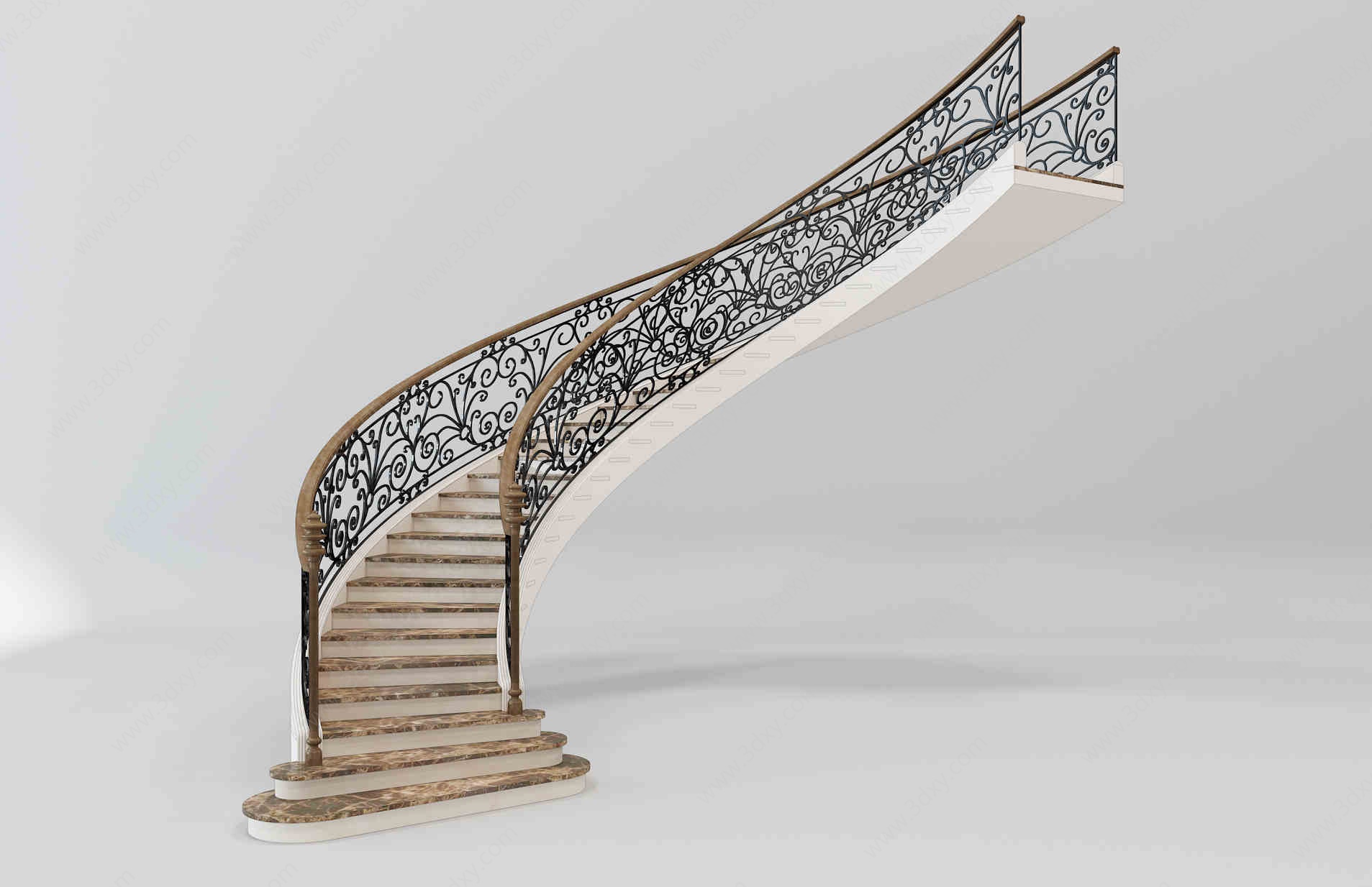 欧式铁艺楼梯3D模型