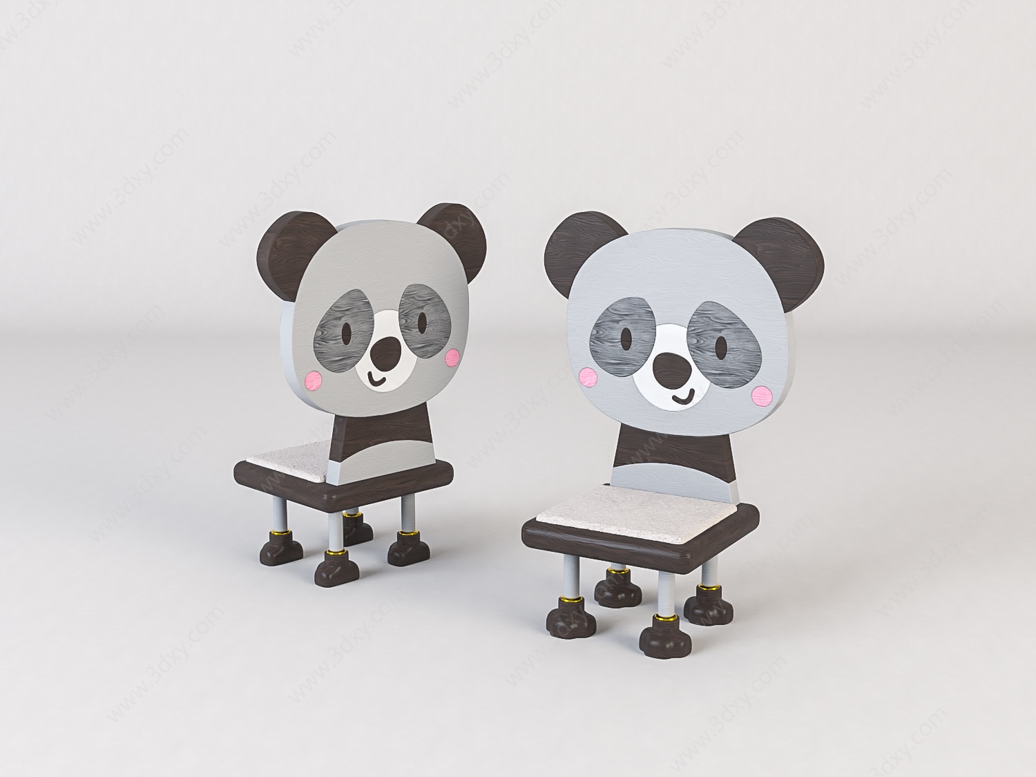 卡通儿童动物座椅板凳3D模型