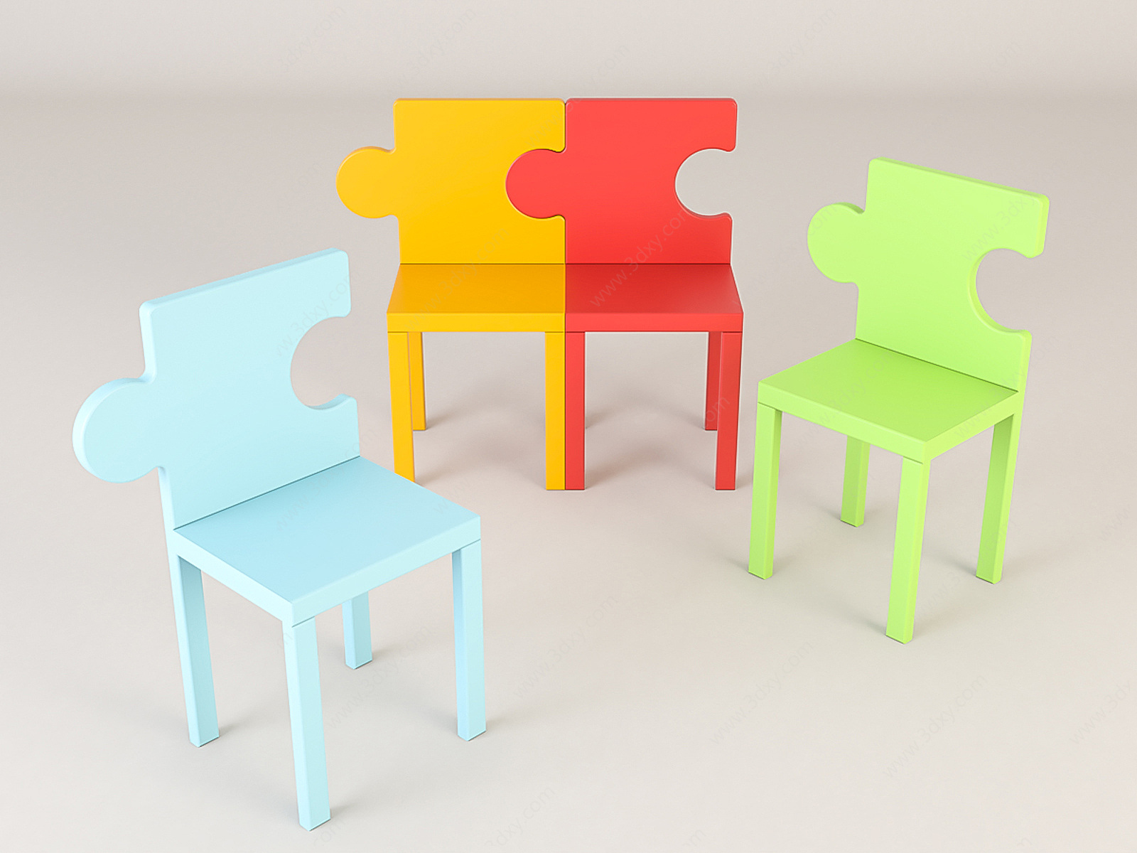 卡通儿童椅子3D模型