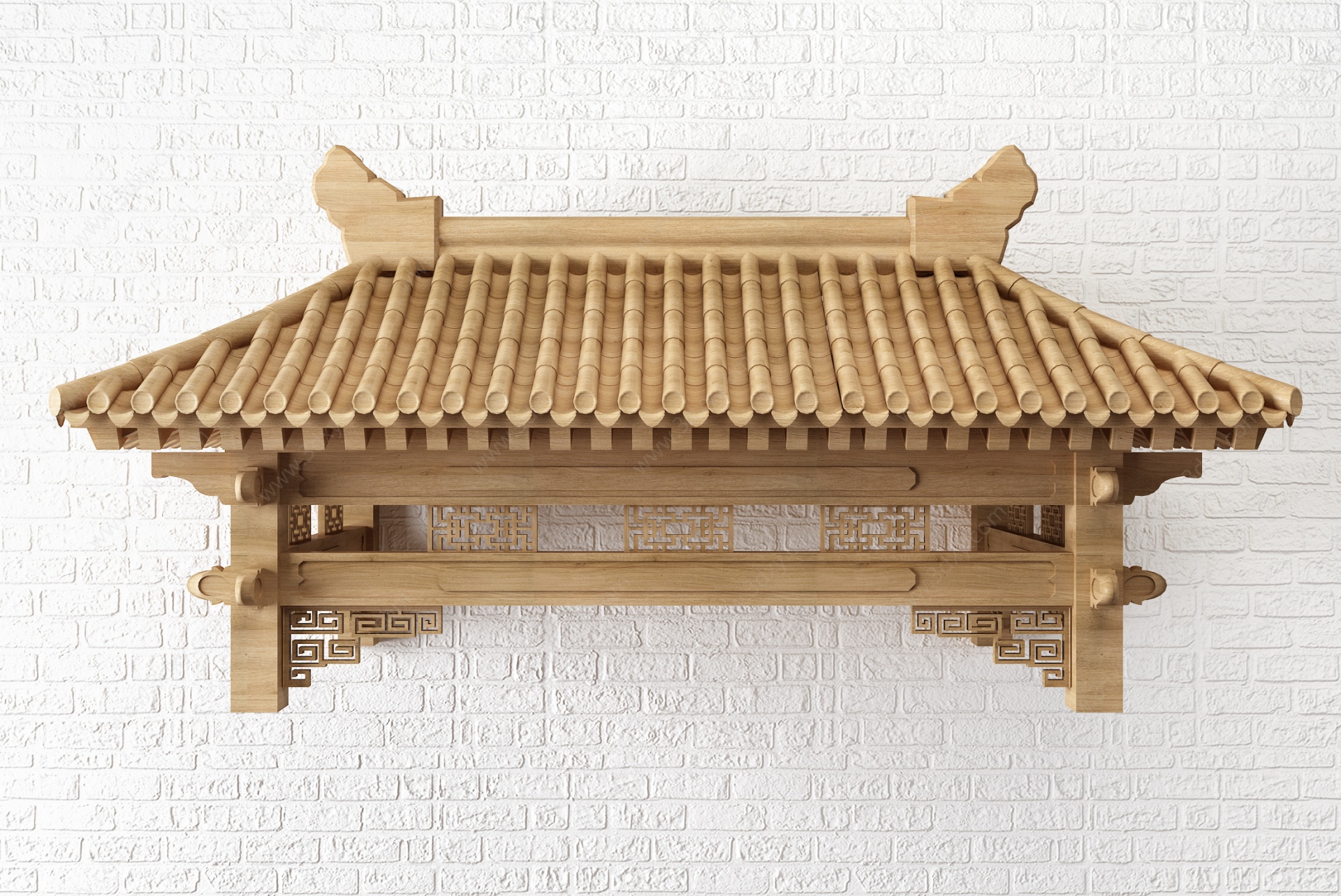 新中式门头屋檐3D模型