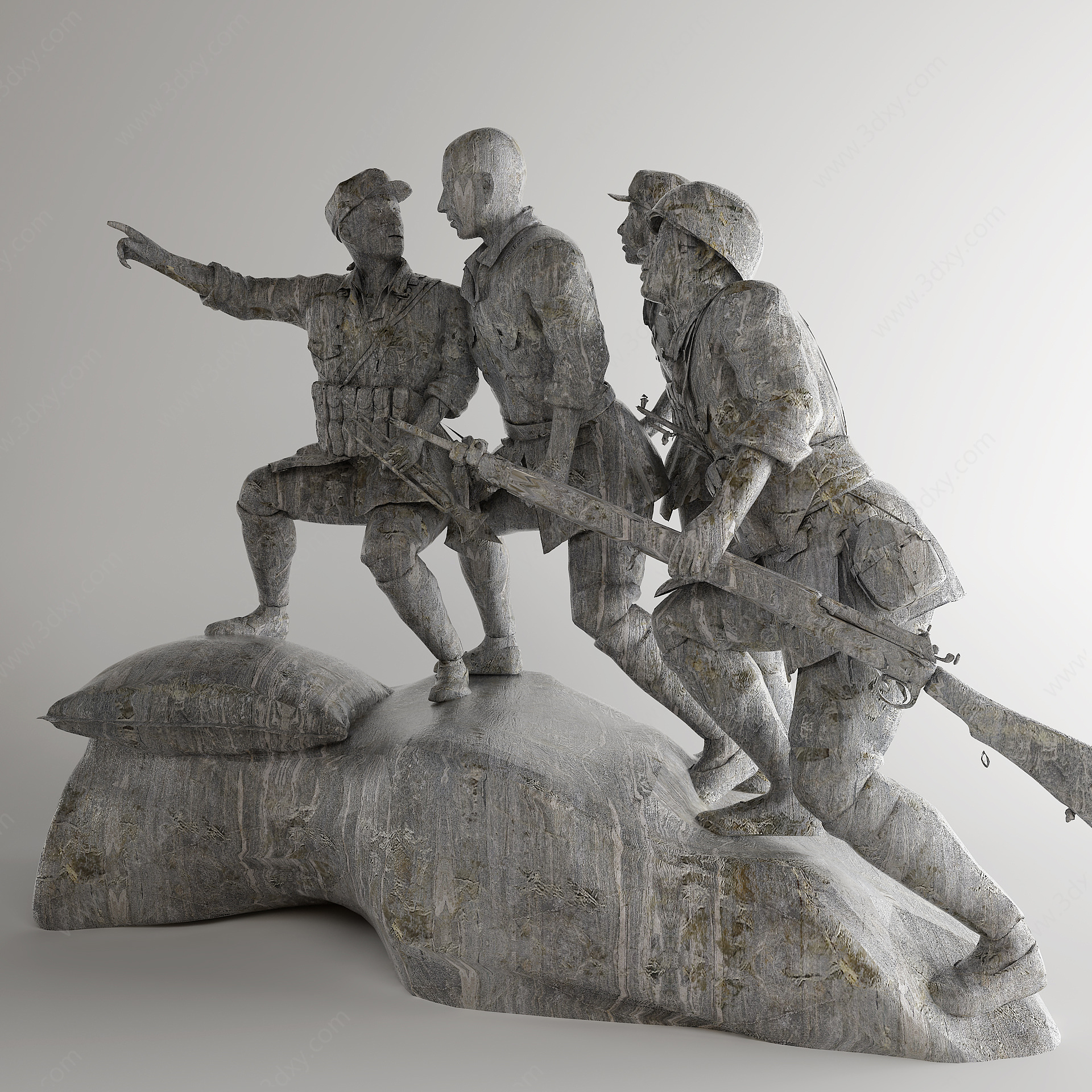 红军雕塑3D模型