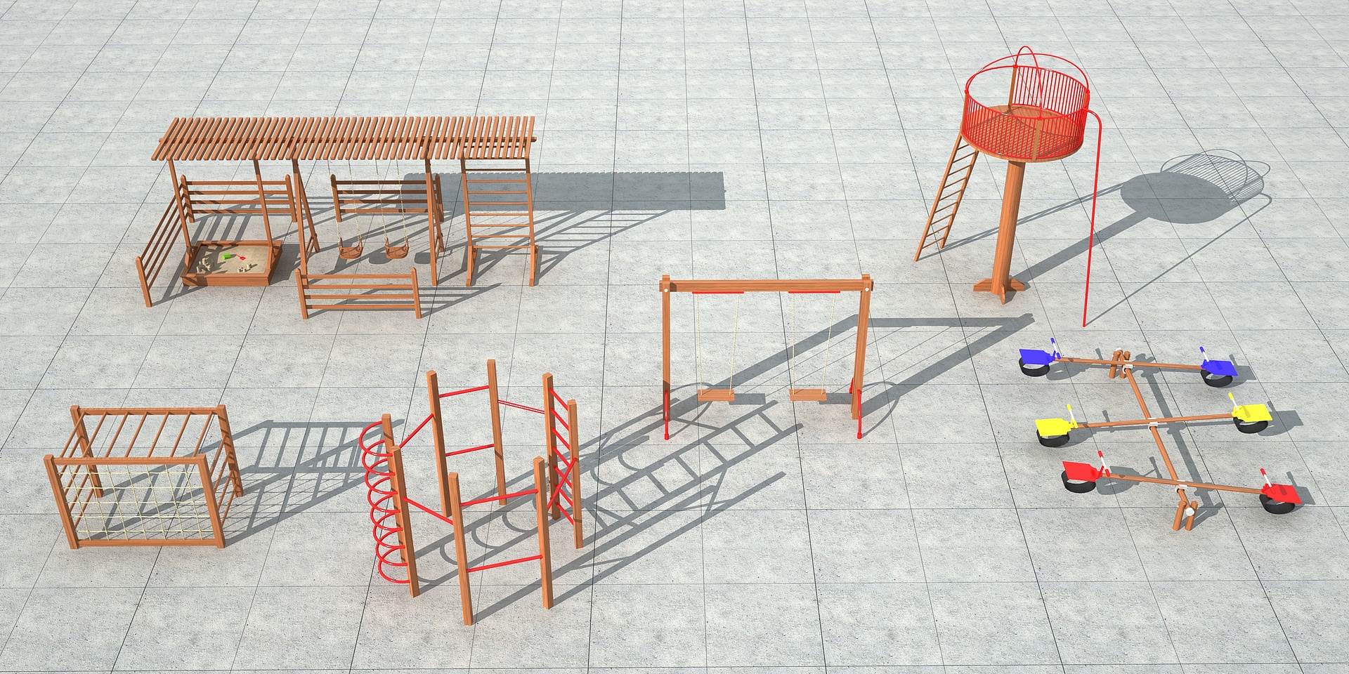 现代儿童游乐设施3D模型