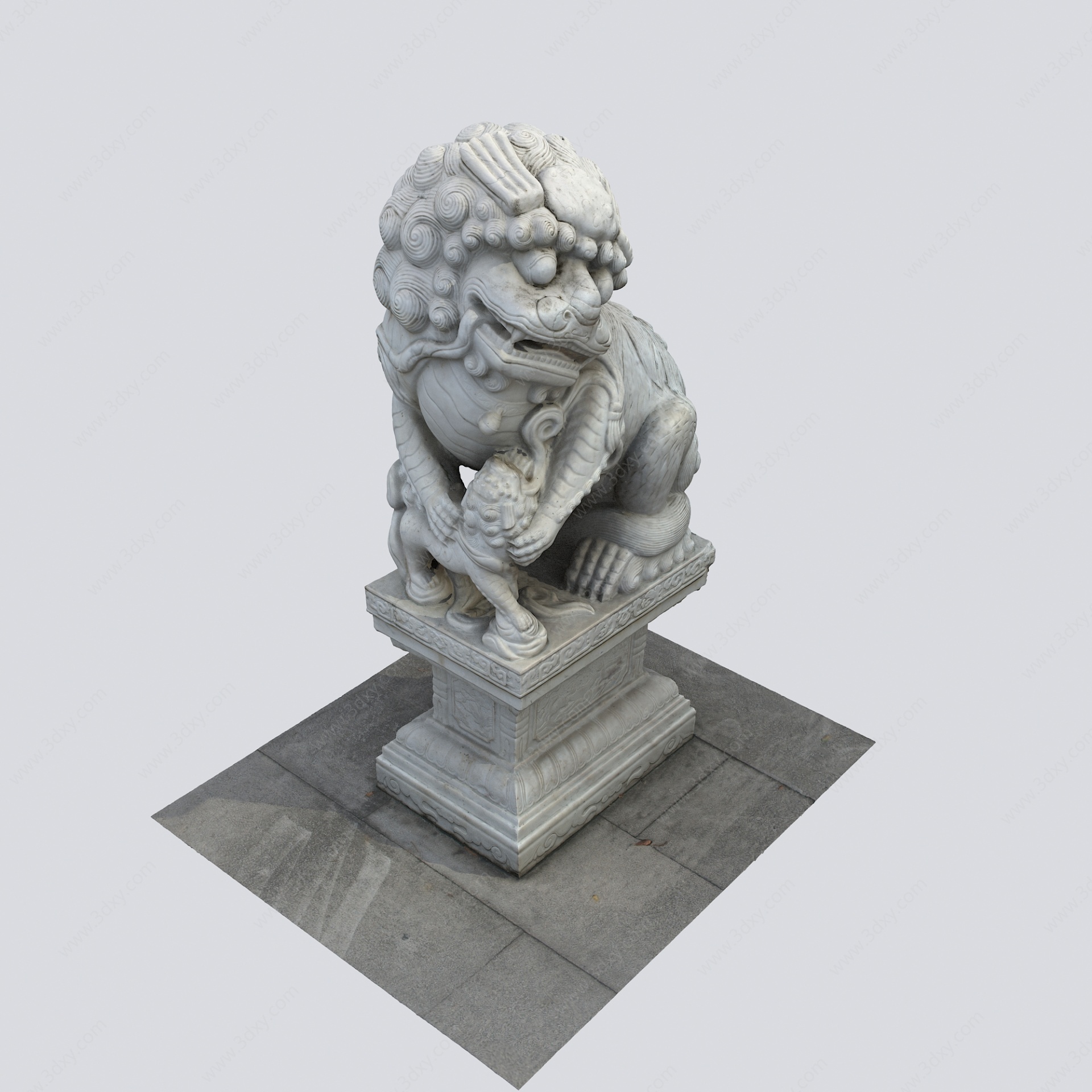 中式石头狮子3D模型
