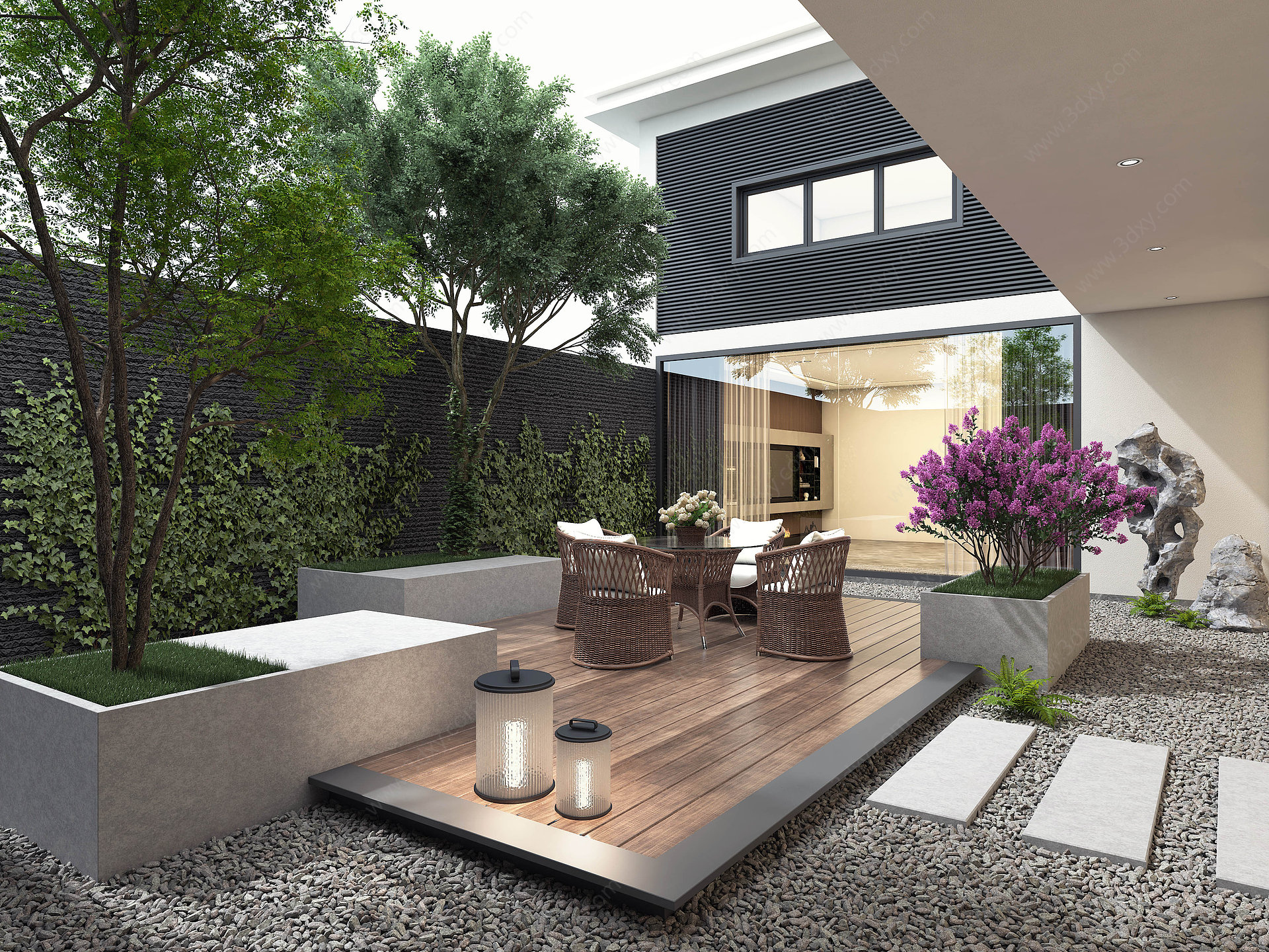 别墅居家庭院3D模型