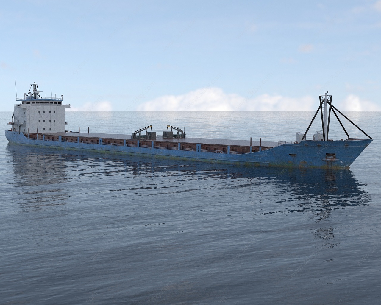 远洋集装箱货轮船3D模型