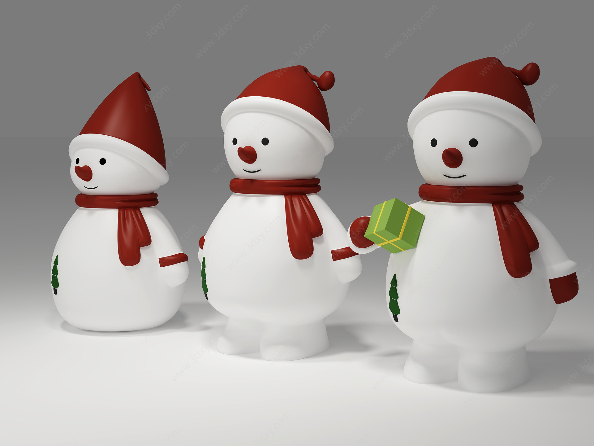 圣诞雪人存钱罐3D模型