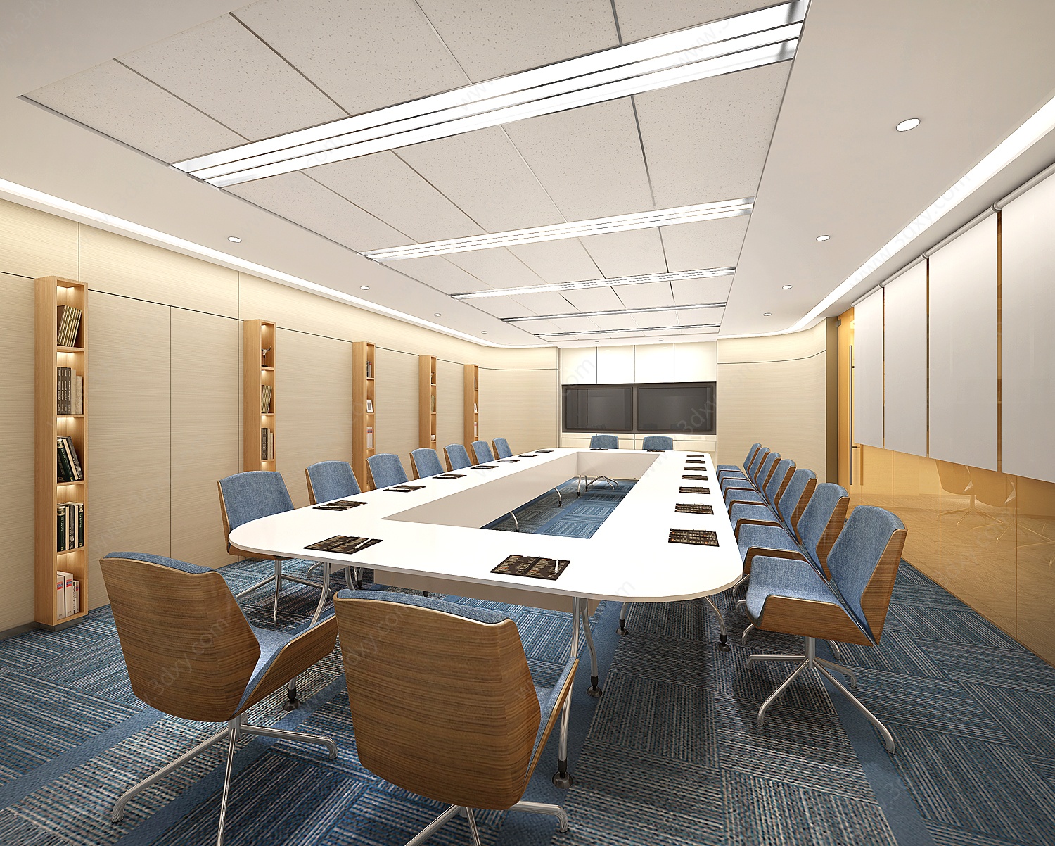 会议室二十人大型会议室3D模型