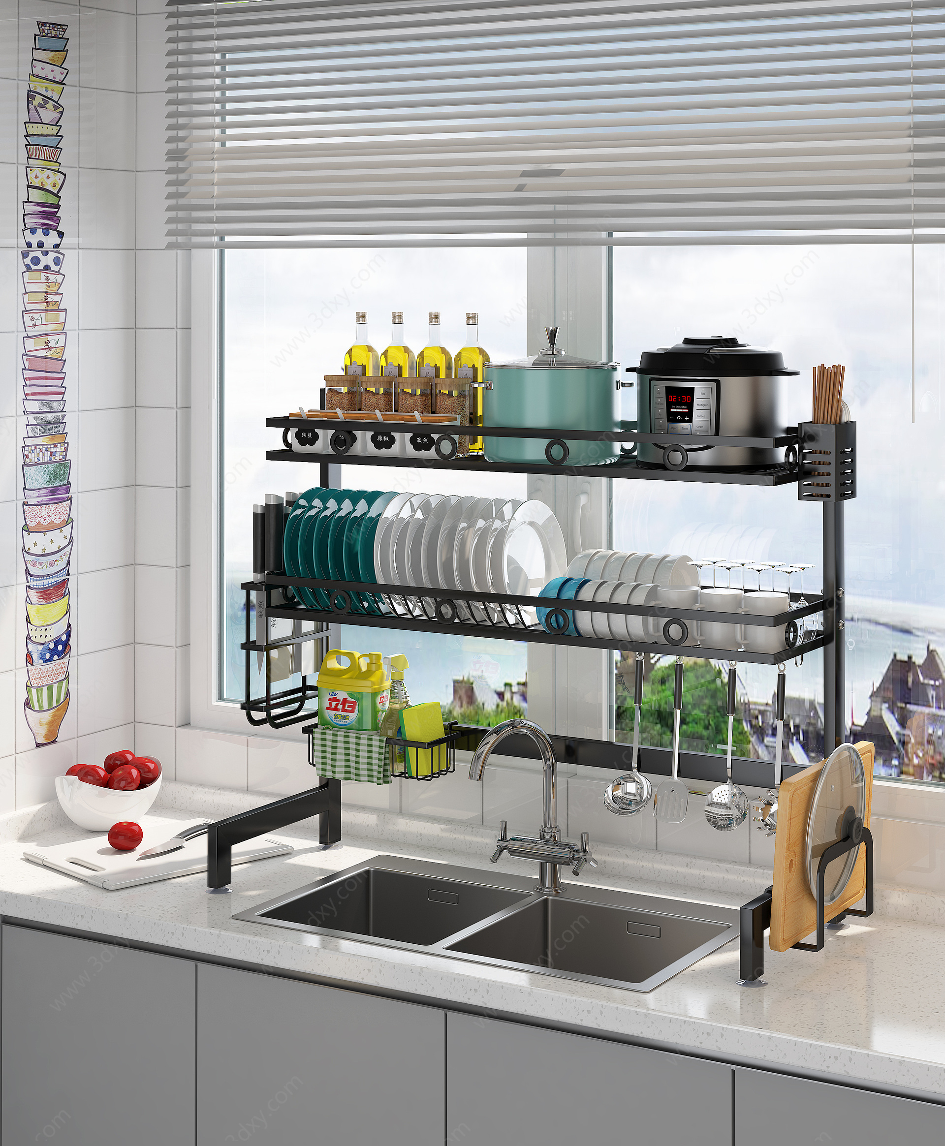 现代厨房置物架3D模型