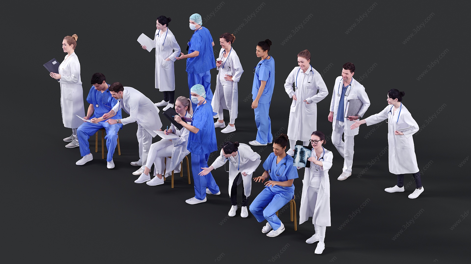 人物医院人物医生护士3D模型