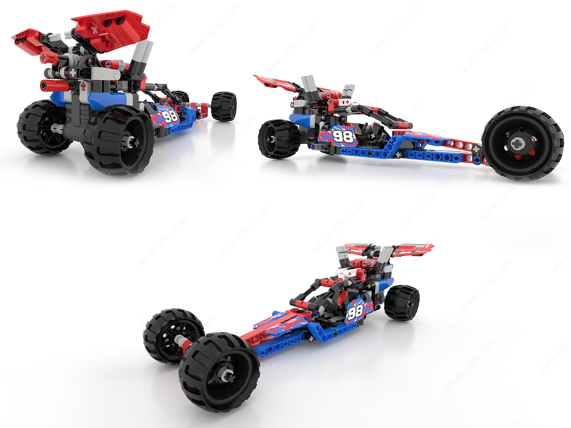 乐高积木玩具汽车3D模型