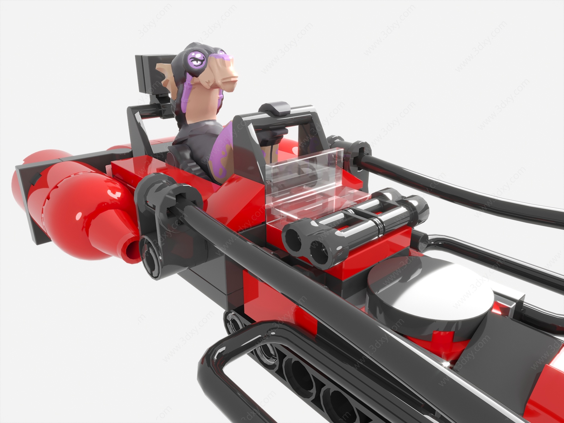 乐高积木玩具飞船3D模型
