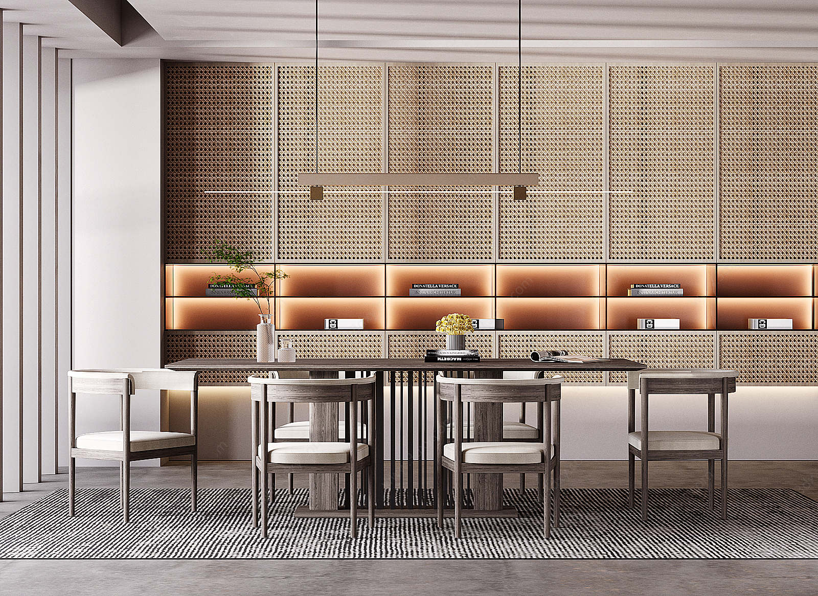 现代风家居餐厅餐桌3D模型