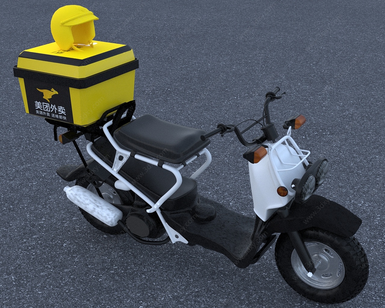 美团外卖骑手车电动车3D模型
