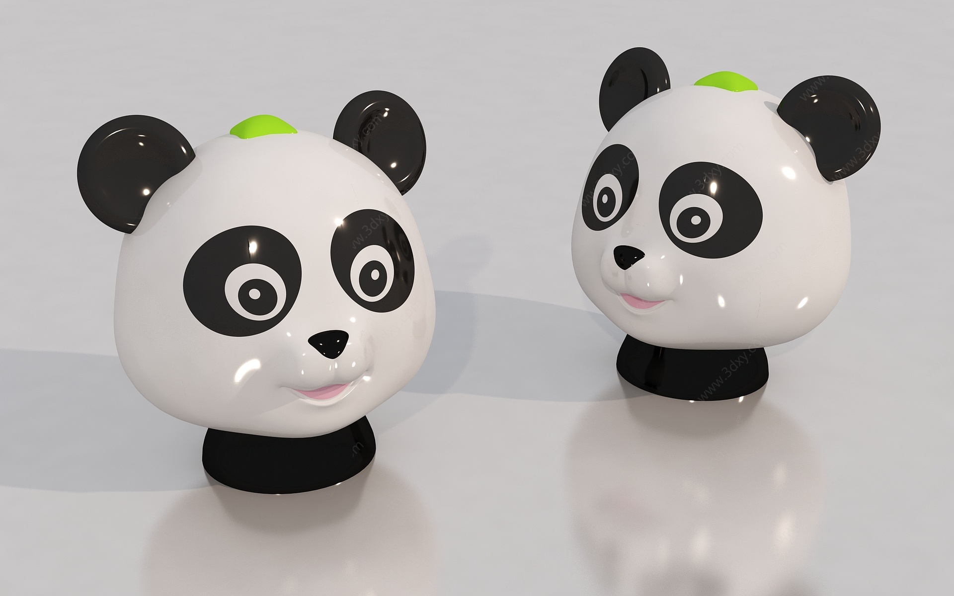 卡通熊猫头美陈3D模型
