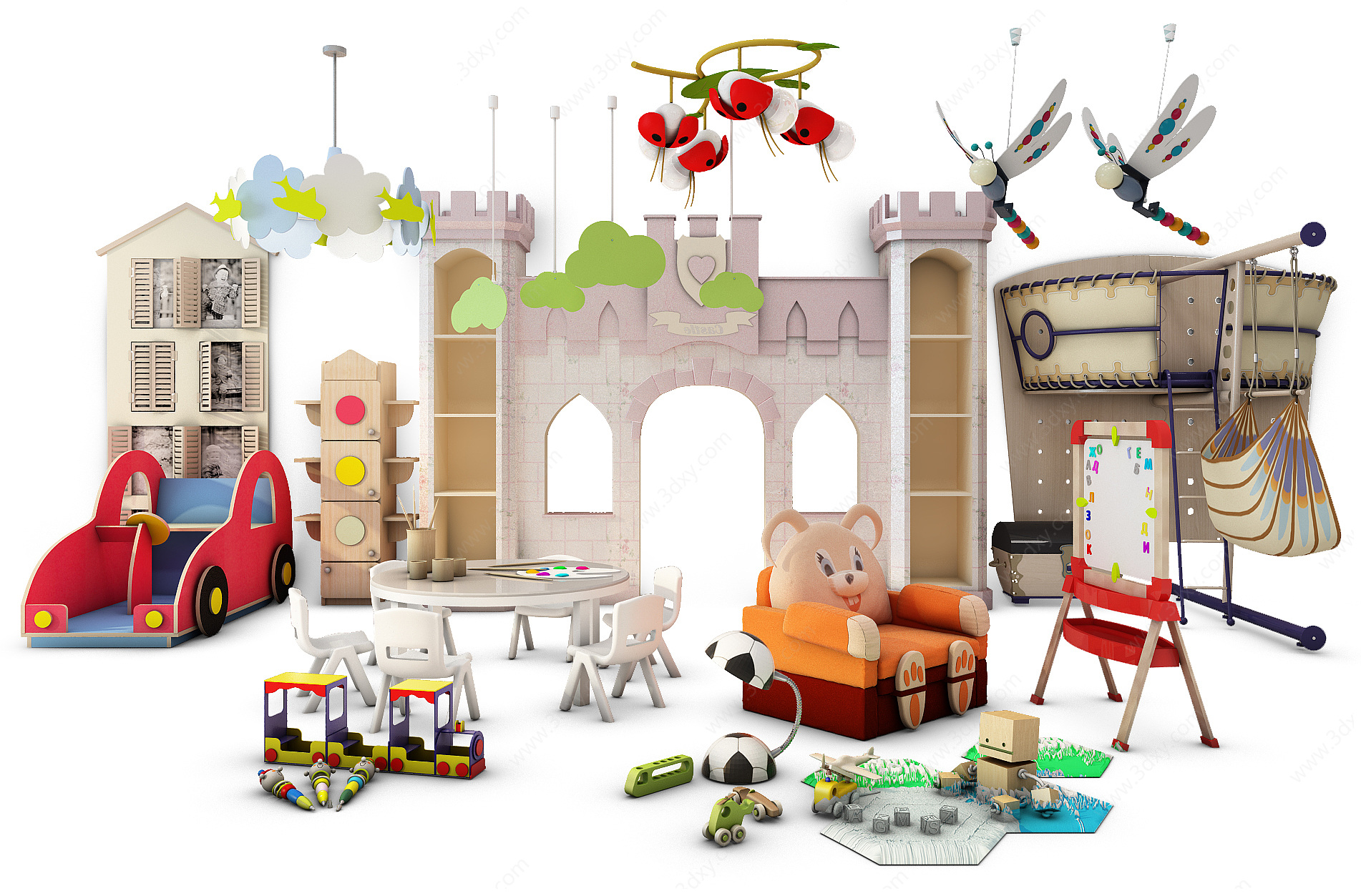 北欧儿童家具城堡卡通3D模型