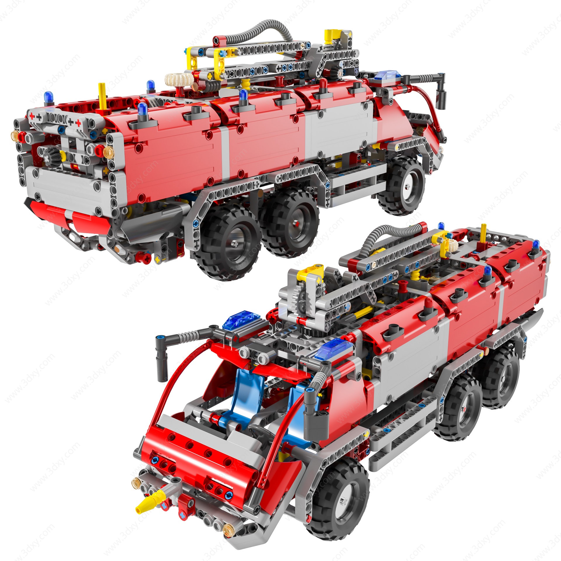 现代乐高消防系列玩具组合3D模型
