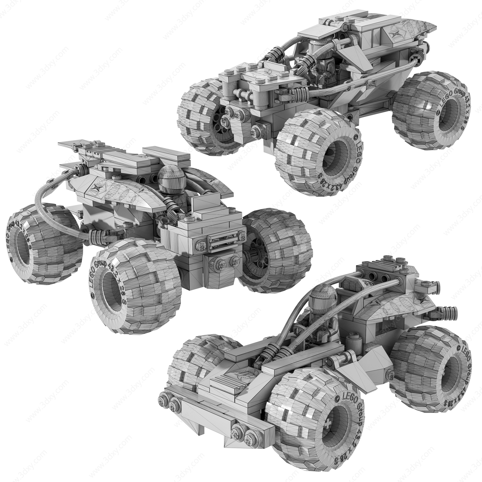 乐高丛林怪兽车玩具组合3D模型