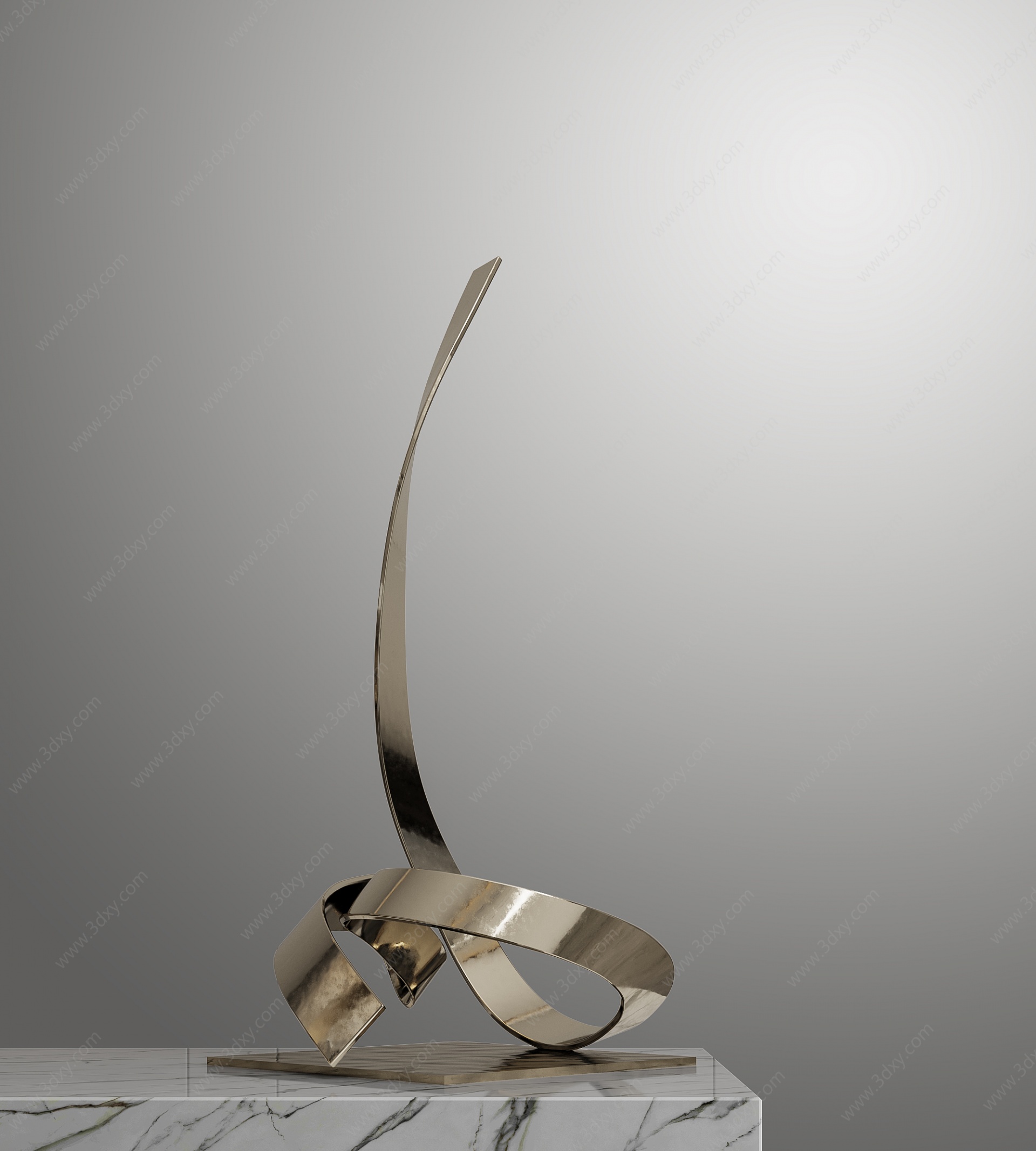 现代抽象金属雕塑摆件3D模型
